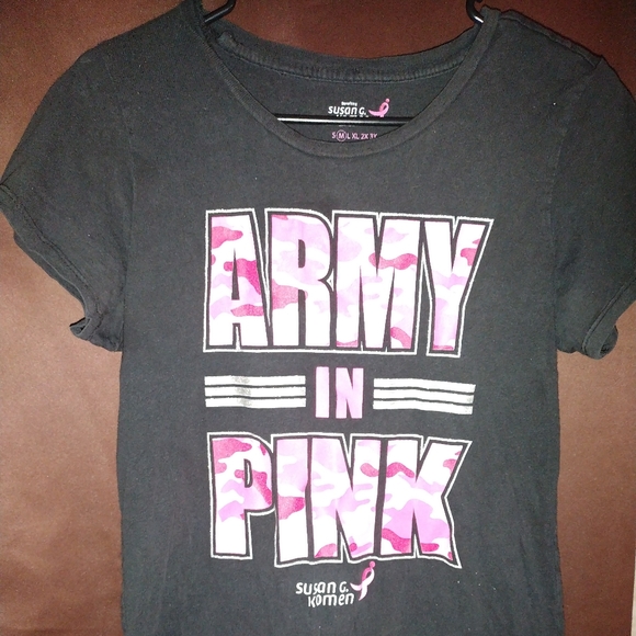 "SOLD 🪖 in PINK" Susan G Komen T-shirt - Picture 3 of 13